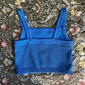 Blue Ribbed Women's Top